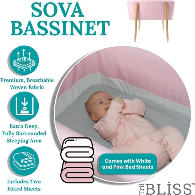 Sova Bassinet, Pink - Bassinets - 3