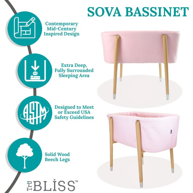 Sova Bassinet, Pink - Bassinets - 4