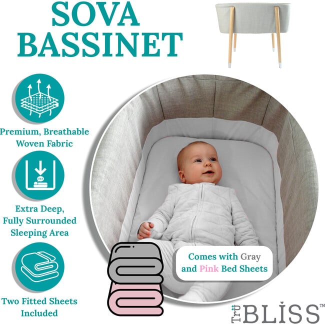 Sova Bassinet, Grey - Bassinets - 3