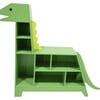 Dinosaur Shaped Bookcase / Toy Organizer with Assorted Cubbies, Green - Bookcases - 1 - thumbnail