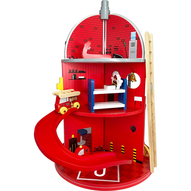 3-Story Fire Station Playset with 25 Figurines and Furnishings, Multi