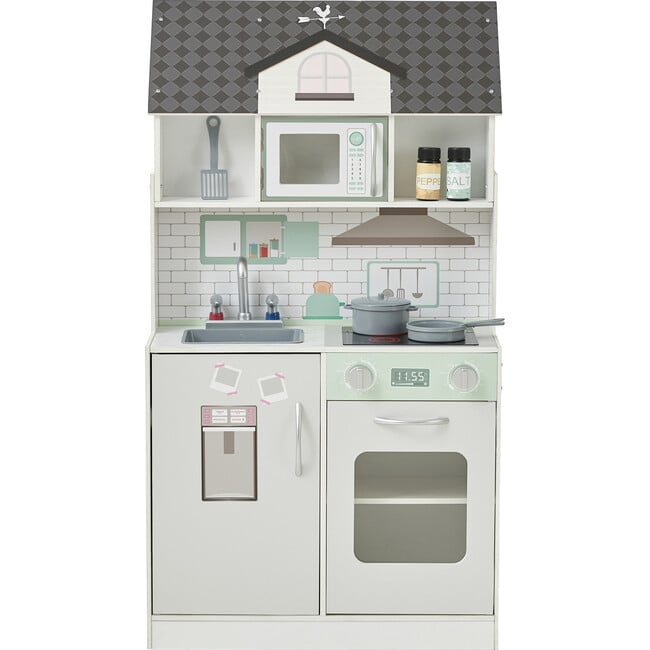 Wonderland Ariel 2-in-1 Dollhouse/Play Kitchen Playset, Gray & Ivory - Dollhouses - 3