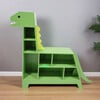 Dinosaur Shaped Bookcase / Toy Organizer with Assorted Cubbies, Green - Bookcases - 3