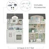 Wonderland Ariel 2-in-1 Dollhouse/Play Kitchen Playset, Gray & Ivory - Dollhouses - 5