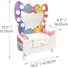 Colorful Butterfly-Shaped Tabletop Vanity with LED-Illuminated Mirror and Accessory Set - Kids Seating - 8