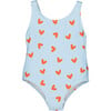 Textured Hearts Swimsuit, Red & Multicolors - One Pieces - 1 - thumbnail