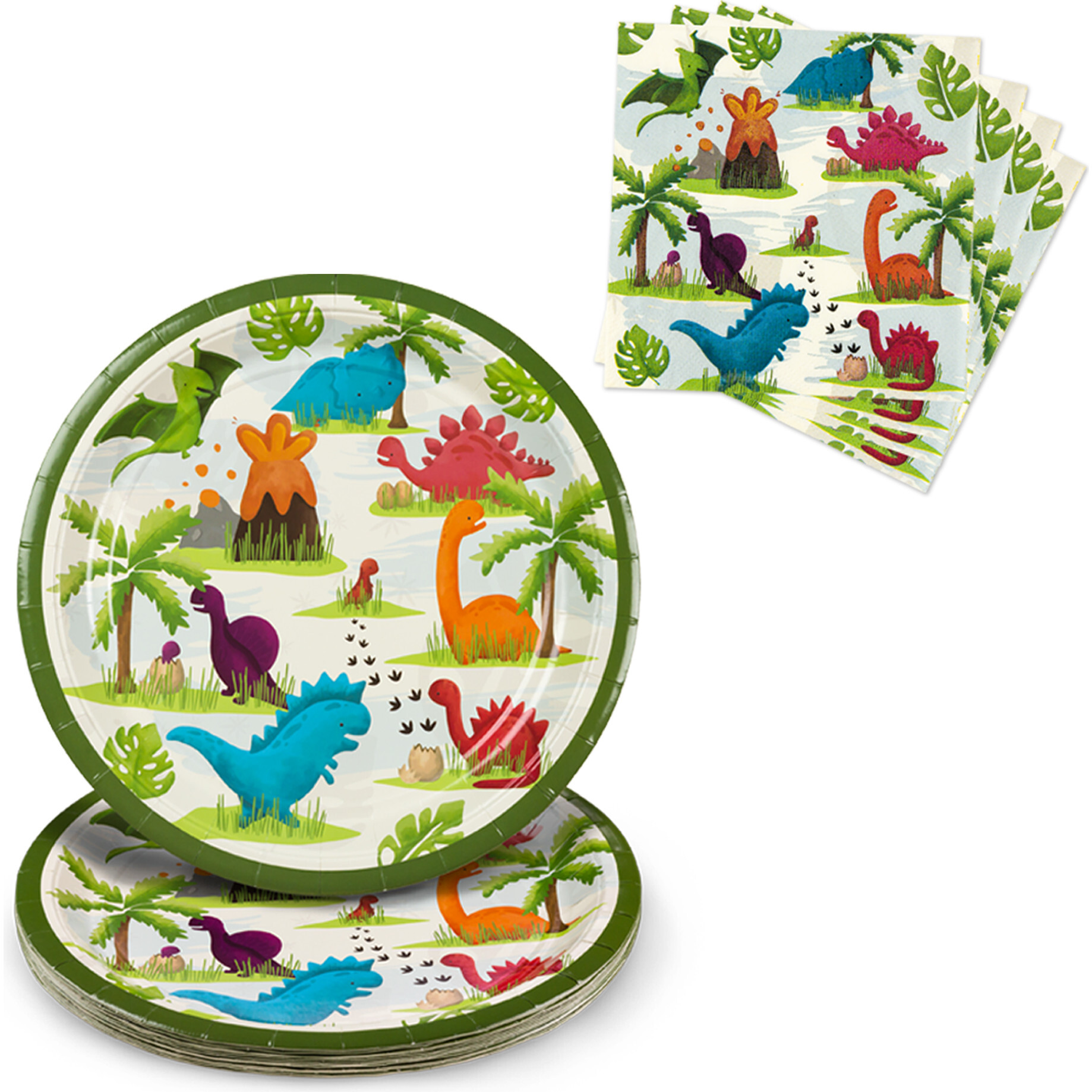 Dinosaur Party Tableware Essentials Set - Serves 12 - Party - 1