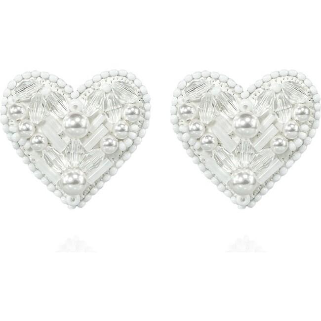 Women's Valentina Hand-Crafted Earrings, White Pearl