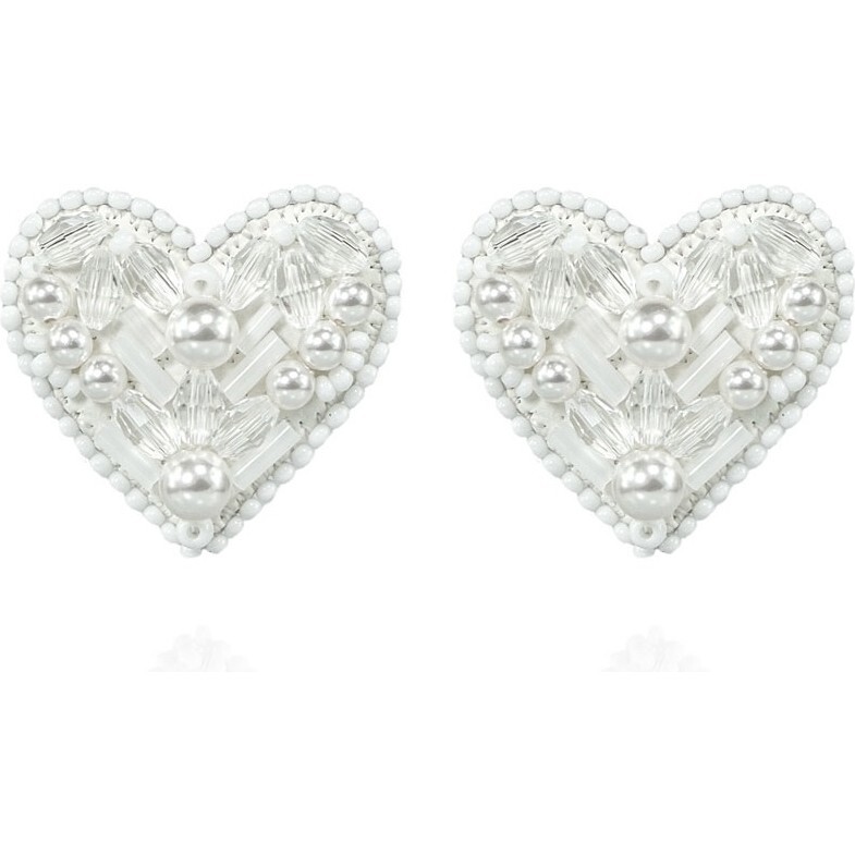 Women's Valentina Hand-Crafted Earrings, White Pearl - Earrings - 1