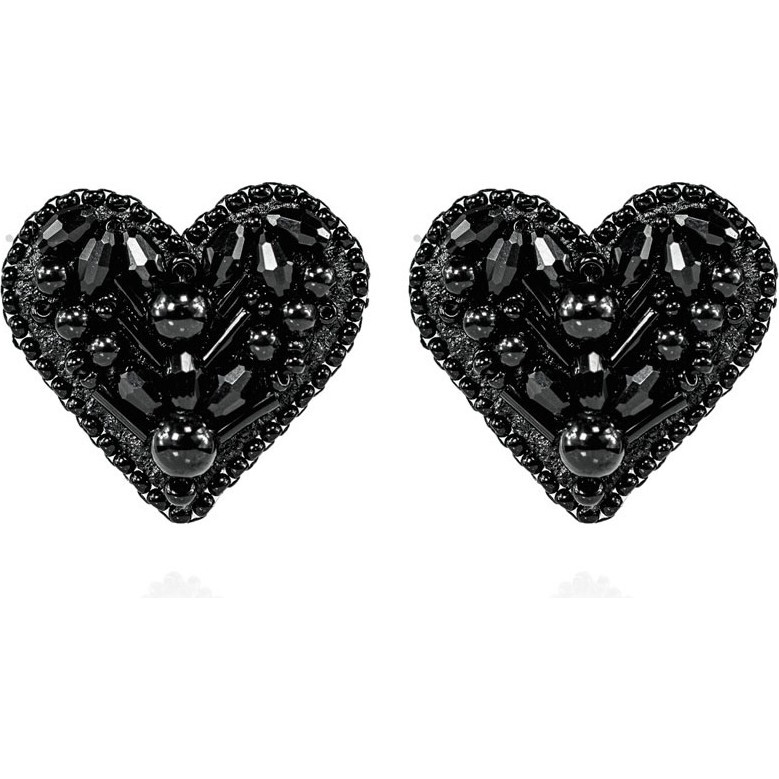 Women's Valentina Hand-Crafted Earrings, Classic Black - Earrings - 1