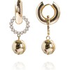 Women's Léa Dual Hoop Earrings, Gold Drop - Earrings - 1 - thumbnail