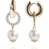 Women's Léa Dual Hoop Earrings, Pearl Splash - Earrings - 1 - thumbnail