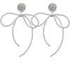 Women's Lucia Bow Earrings, Silver Starless - Earrings - 1 - thumbnail