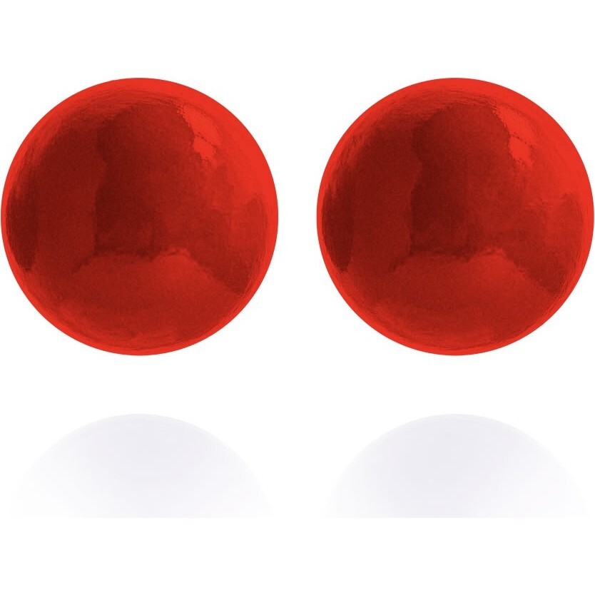Women's Gaia Round Stud Earrings, Venetian Red - Earrings - 1