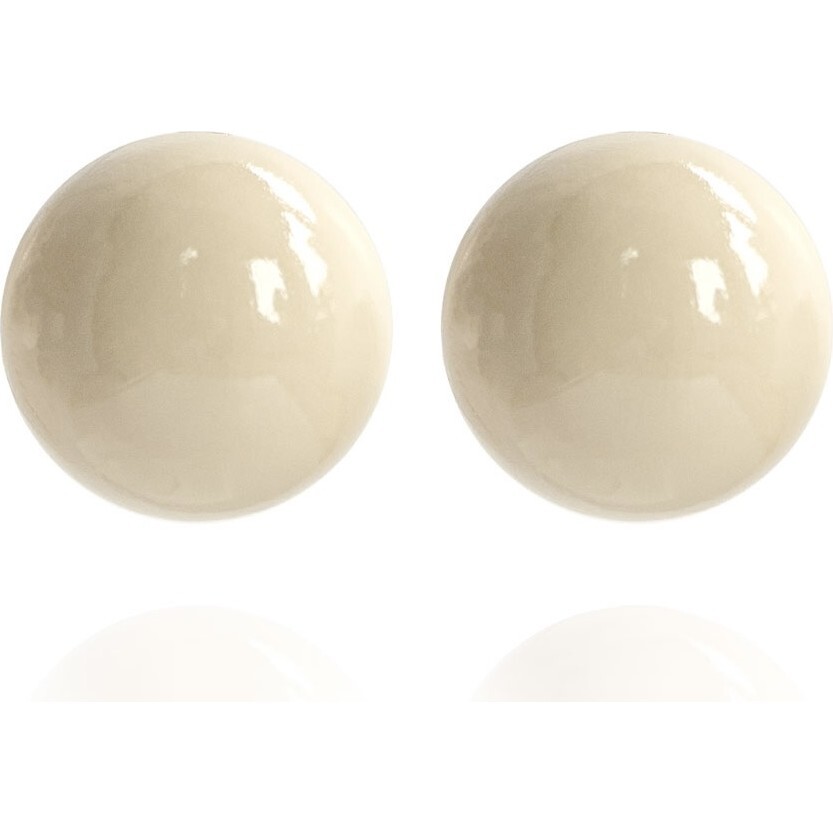 Women's Gaia Round Stud Earrings, Full Moon - Earrings - 1