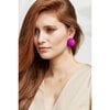 Women's Gaia Round Stud Earrings, Magenta Gumdrop - Earrings - 3