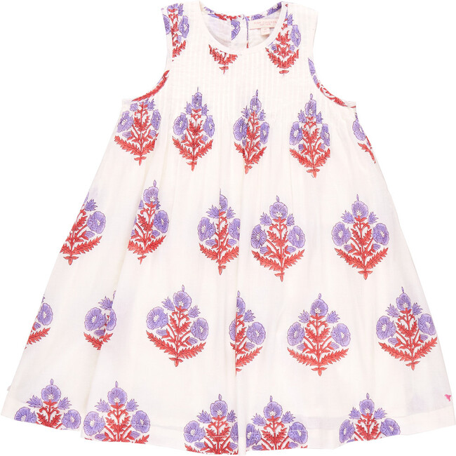 Girls Jaipur Boho Pintuck Sleeveless A-Line Dress, Lavender Bellflower