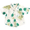 Boys Jack Boho Short Sleeve Oversized Shirt, Jade Dandelion - Shirts - 1 - thumbnail