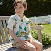 Boys Jack Boho Short Sleeve Oversized Shirt, Jade Dandelion - Shirts - 2