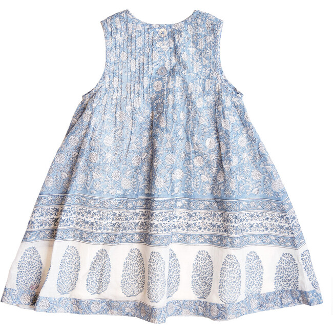 Girls Jaipur Boho Pintuck Sleeveless A-Line Dress, Light Blue Garden - Dresses - 7