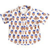 Boys Jack Boho Short Sleeve Oversized Shirt, Blue Flower Drop - Shirts - 1 - thumbnail