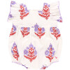 Baby Girls Elsie Boho Ruffle Sleeve Bubble, Lavender Bellflower - Onesies - 1 - thumbnail