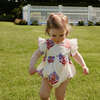 Baby Girls Elsie Boho Ruffle Sleeve Bubble, Lavender Bellflower - Onesies - 2