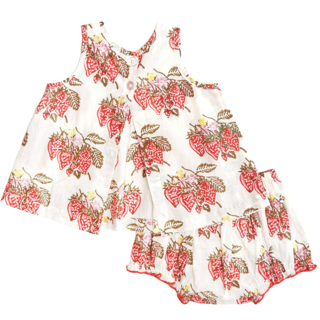 Baby Girls Jaipur Boho 2-Piece Sleeveless Top & Bloomer Set, Wild Strawberries - Mixed Apparel Set - 6