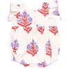 Baby Girls Elsie Boho Ruffle Sleeve Bubble, Lavender Bellflower - Onesies - 6