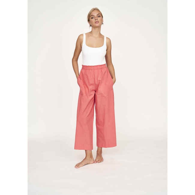 Women's Mirth Wide Leg Ankle Length Pant, Coral - Pants - 4