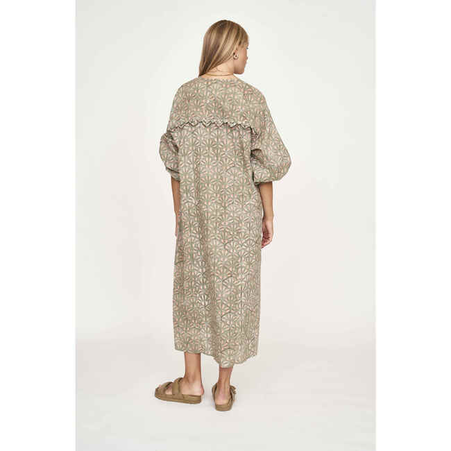 Women's Kona Oversized Ankle Length Caftan, Trellis In Petal - Dresses - 6