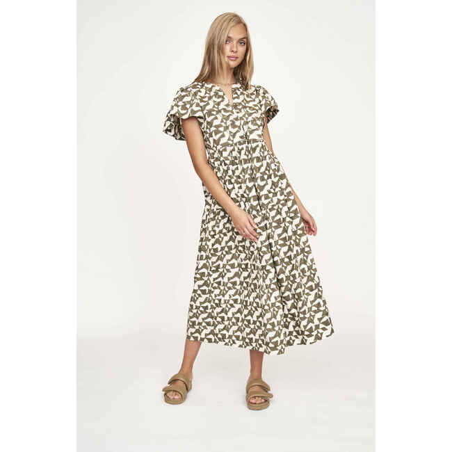 Women's Beacon Hill Short Ve-Neck Sleeve Long Dress, Seaglass In Branch - Dresses - 2