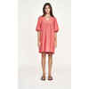 Women's Belem V-Neck Balloon Sleeve Short Dress, Coral - Dresses - 2