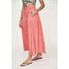 Women's Brighton Elastic Waist Tiered Long Skirt, Coral - Skirts - 4