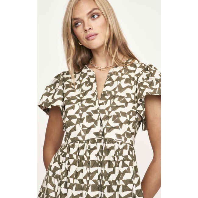 Women's Beacon Hill Short Ve-Neck Sleeve Long Dress, Seaglass In Branch - Dresses - 3
