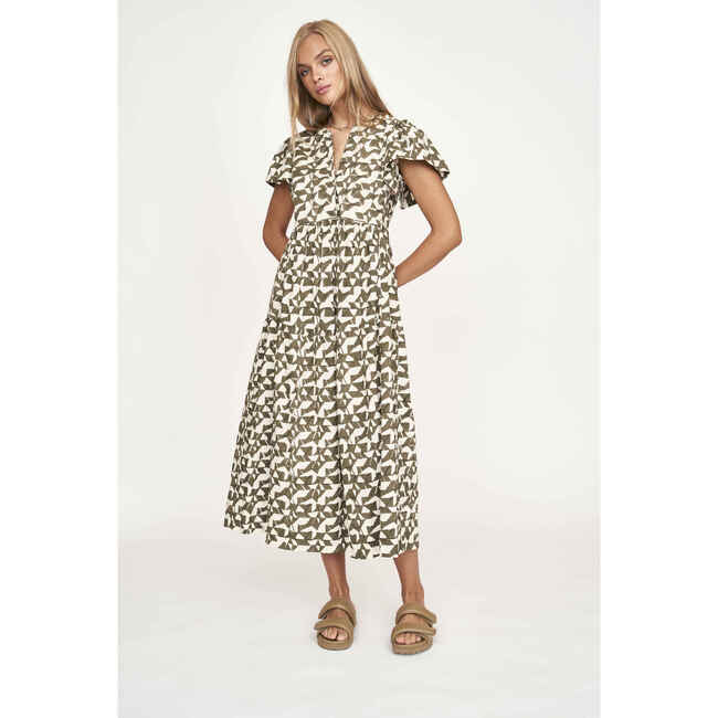 Women's Beacon Hill Short Ve-Neck Sleeve Long Dress, Seaglass In Branch - Dresses - 4