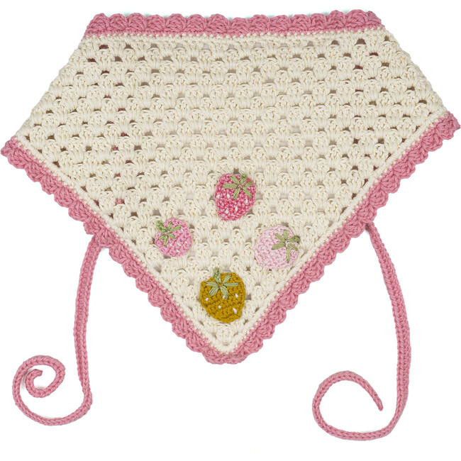 Crochet Bandana, Pink Stawberry