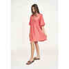 Women's Belem V-Neck Balloon Sleeve Short Dress, Coral - Dresses - 5