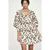 Women's Naxos Cuffed Sleeve Oversized Short Dress, Oyster Print - Dresses - 3