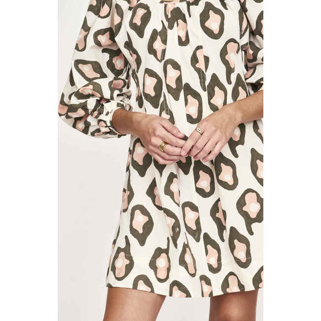 Women's Naxos Cuffed Sleeve Oversized Short Dress, Oyster Print - Dresses - 4