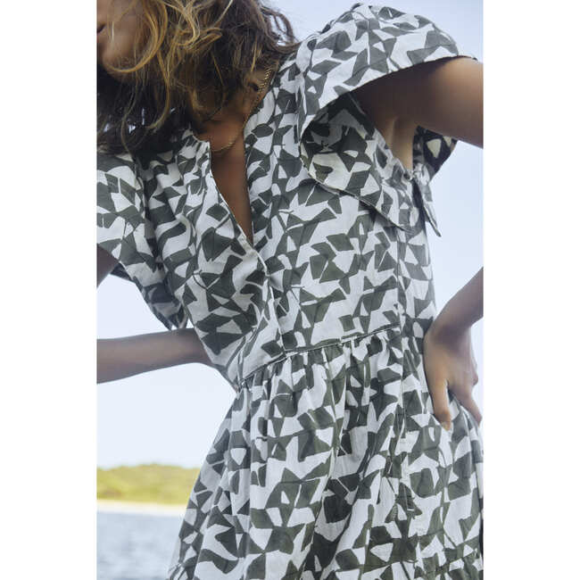 Women's Beacon Hill Short Ve-Neck Sleeve Long Dress, Seaglass In Branch - Dresses - 8