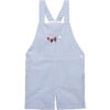 Little Peppa Pig George Embroidered Seersucker Bib Short, Blue Stripe - Rompers - 1 - thumbnail