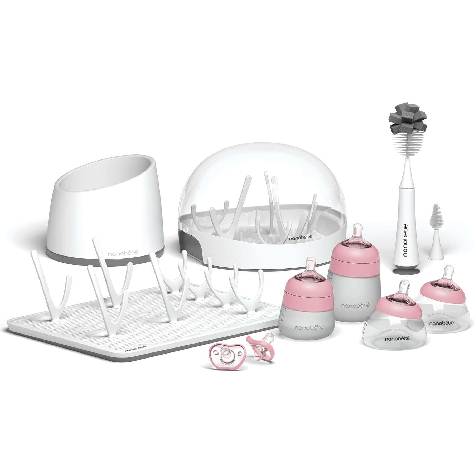 Ultimate Newborn Gift Set - Pink/Grey - Bottles - 1