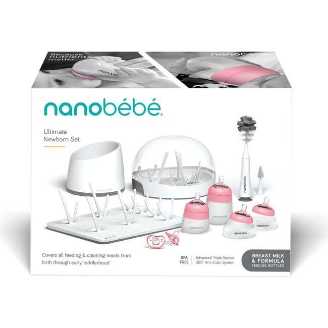 Ultimate Newborn Gift Set - Pink/Grey - Bottles - 6