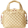 Women's Sutton Quilt Small Deluxe Cross-Body Handbag, Light Gold Pearl Metallic - Bags - 1 - thumbnail