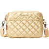 Women's Metro Quilt Small Camera Bag, Light Gold Pearl Metallic - Bags - 1 - thumbnail