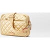 Women's Metro Quilt Small Camera Bag, Light Gold Pearl Metallic - Bags - 3