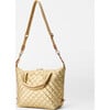 Women's Metro Quilt Micro Deluxe Tote, Light Gold Pearl Metallic - Bags - 2