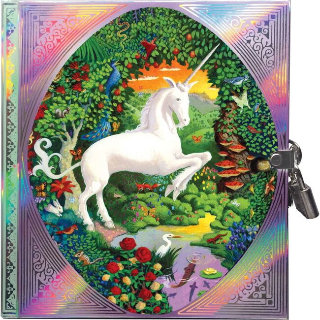 Unicorn Hardcover Journal with lock and key