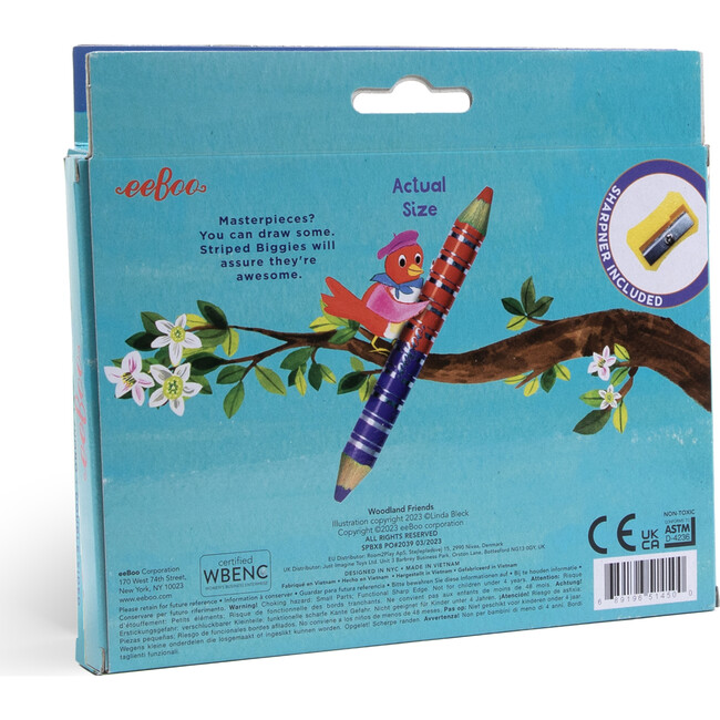 Striped Biggies 12 Color Pencils: Woodland Friends - Coloring - 2